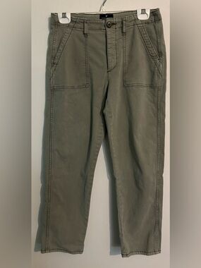 American Eagle Womens Sz 8 Vintage Hi-Rise Green Pants Cropped Flap Pockets